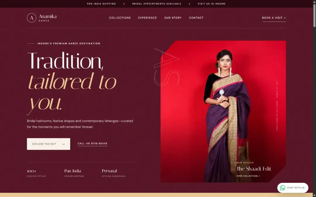 Anamika Sarees project interface preview by Sati Tech