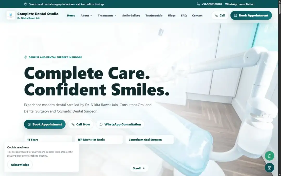 Complete Dental Studio project interface preview by Sati Tech